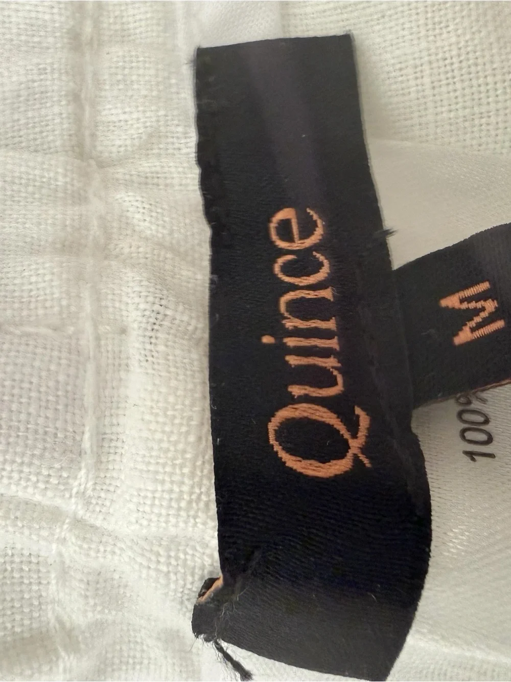 Quince 100% European Linen Pants White Cropped  Elastic-Waist Pockets Size M